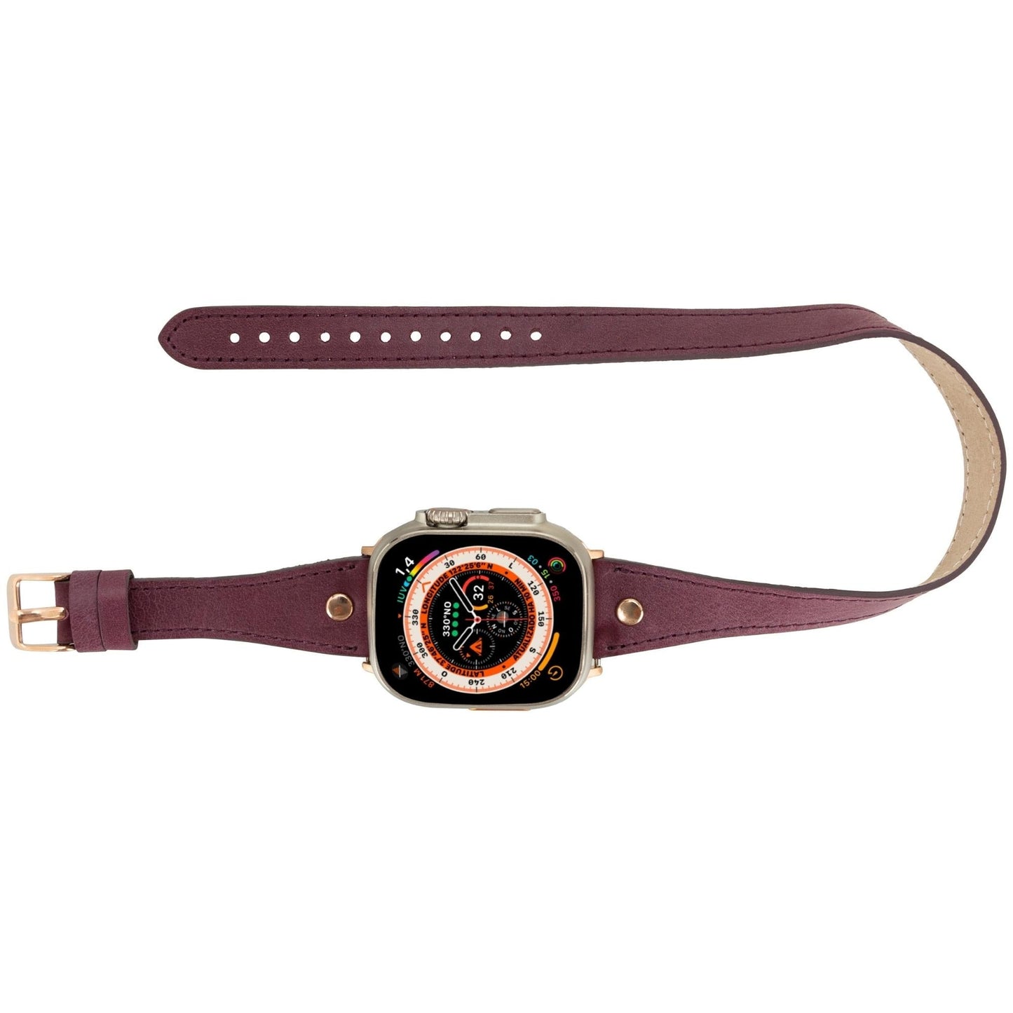 Vernon Double Tour Leather Bands for Apple Watch 9, Ultra 2 and SE