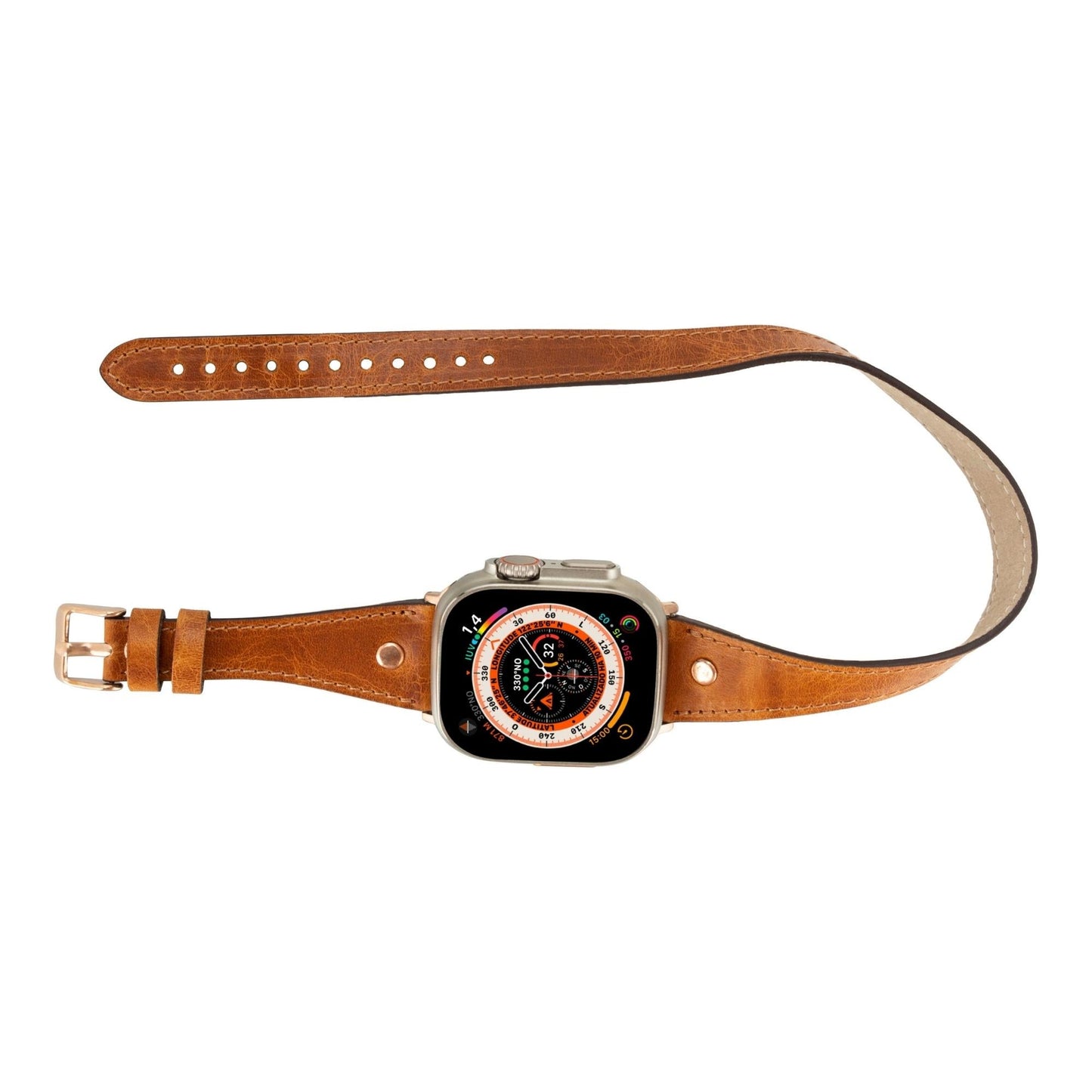 Vernon Double Tour Leather Bands for Apple Watch 9, Ultra 2 and SE