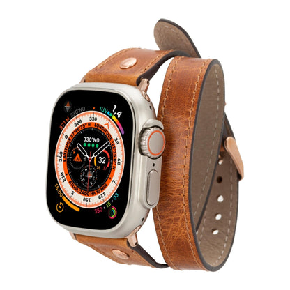 Vernon Double Tour Leather Bands for Apple Watch 9, Ultra 2 and SE