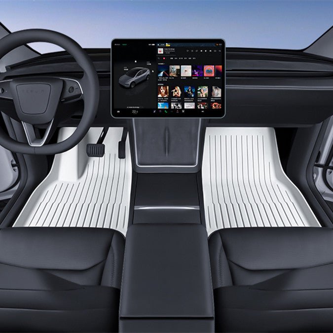 White TPE Floor Mats for Model 3 & Model Y