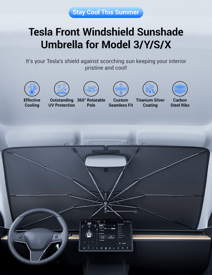Windshield Sun Shade Umbrella for Tesla Model 3/Y/S/X
