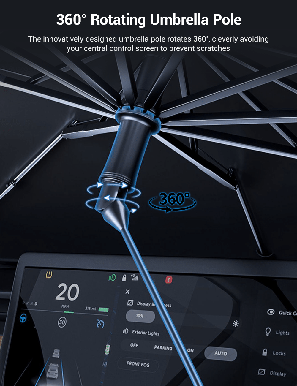 Windshield Sun Shade Umbrella for Tesla Model 3/Y/S/X